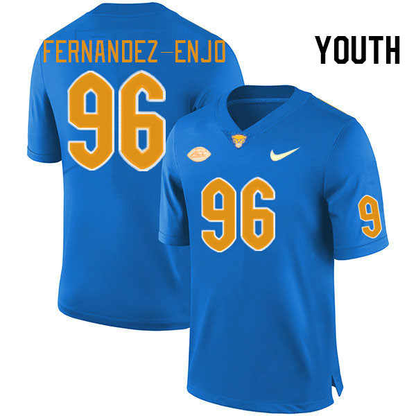 Youth #96 Franco Fernandez-Enjo Pitt Panthers College Football Jerseys Stitched Sale-Royal